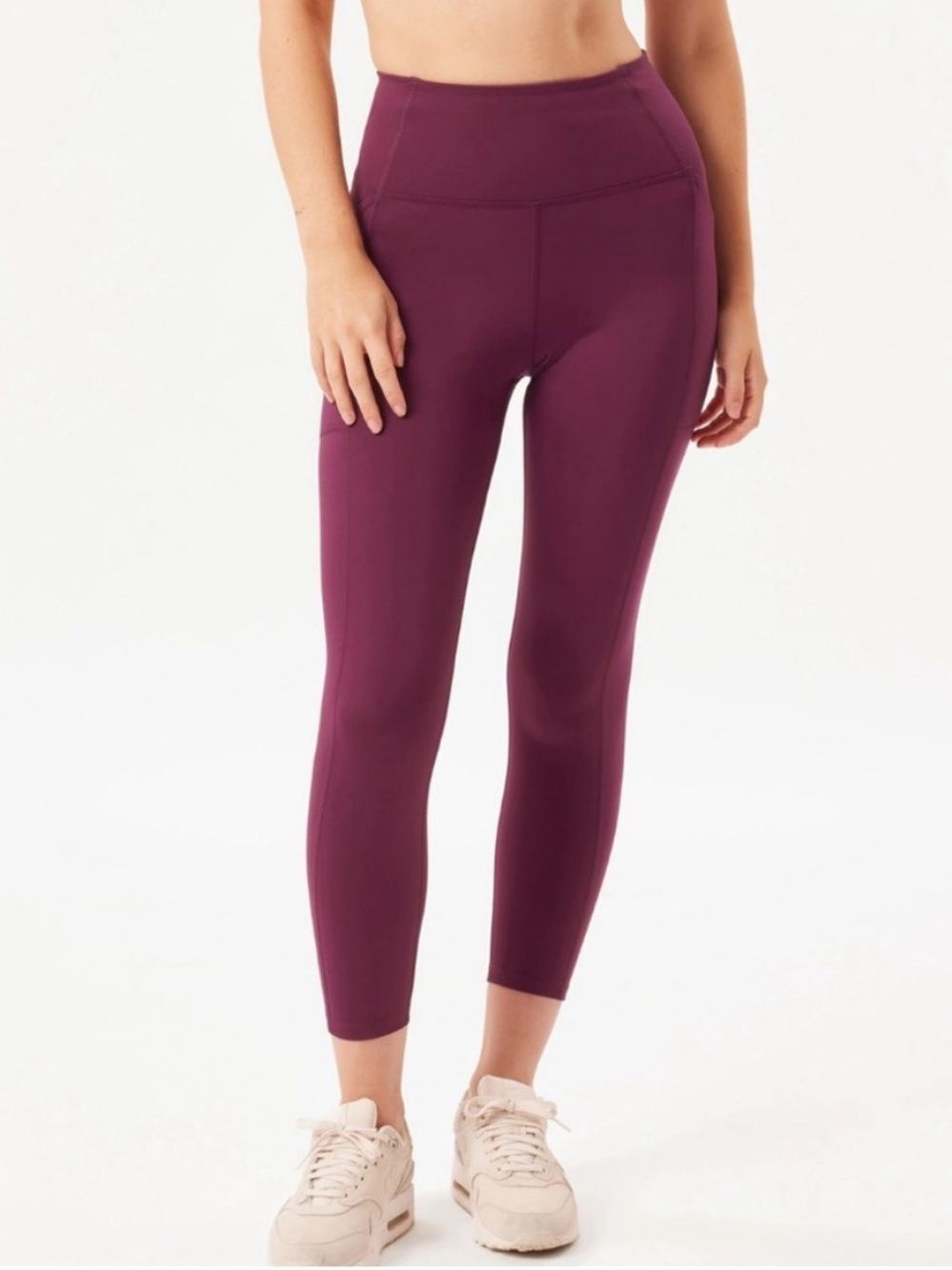 Girlfriend Collective Plum Purple High Waist Compression 7/8 Leggings Size Small